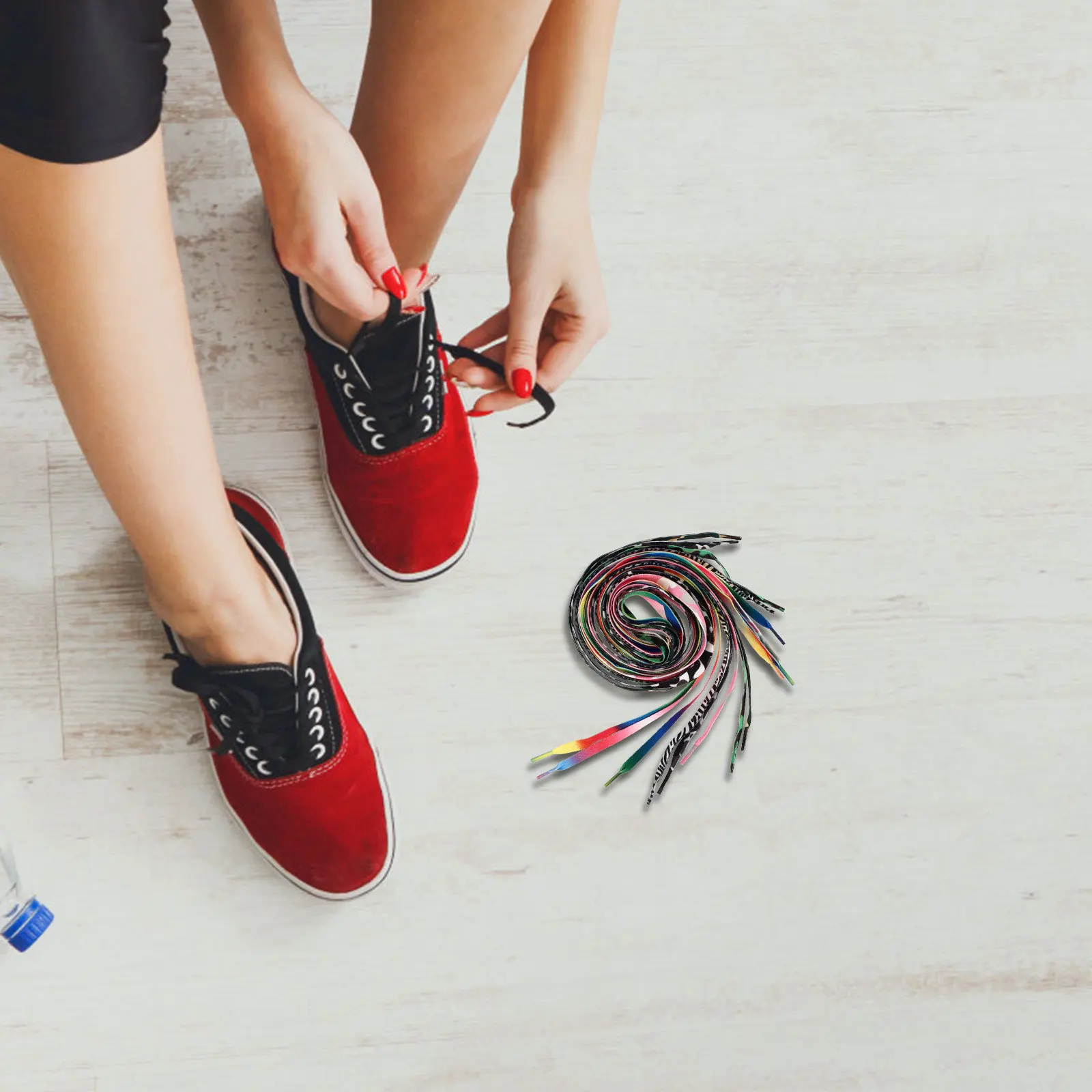 8 أزواج من أربطة الحذاء الزلاجات الدوارة أربطة الحذاء المسطحة المصنوعة من البوليستر المقاومة للاهتراء للزلاجات على الجليد أحذية رياضية للتزلج متعددة الأغراض #1