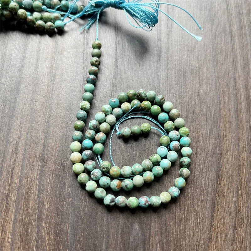 5mm Hubei Raw Turquoise Beads 100% Natural Gemstone Genuine Natural Gem Stone for Bracelet Diy Healing Power Jewelry Making