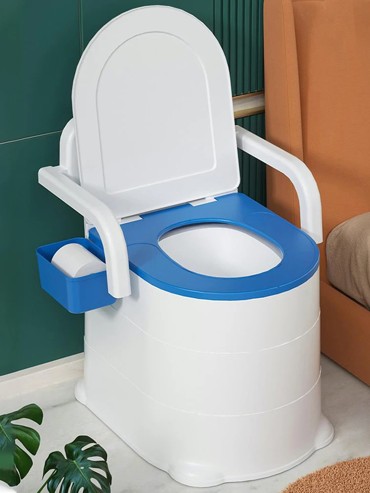 

Bedside Commode Portable Squat Toilet with Armrest Potty Chair Bedside Toilet Portable Commode Toilet for Elderly Disabled