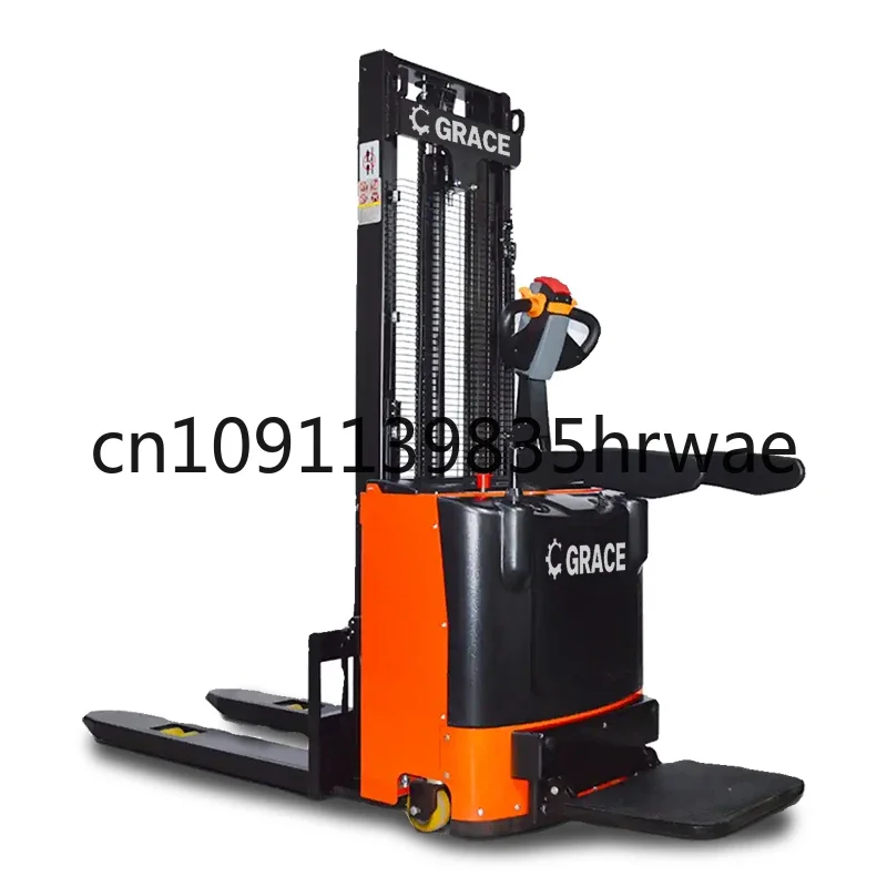 Lithium Battery Electric Pallet Truck ForkLift Truck 1.5 Ton 2ton Full Hydraulic Stand on Electric Stacker for Warehouse