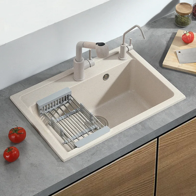 

Quartz stone vegetable washing basin sink single tank household