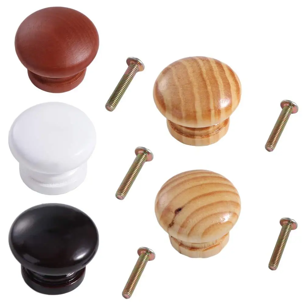 Polished Finish Circular Drawer Handles Rust-Resistant Natural Wood Walnut Wood Cabinet Knobs Easy-Grip Design Wear Resistance