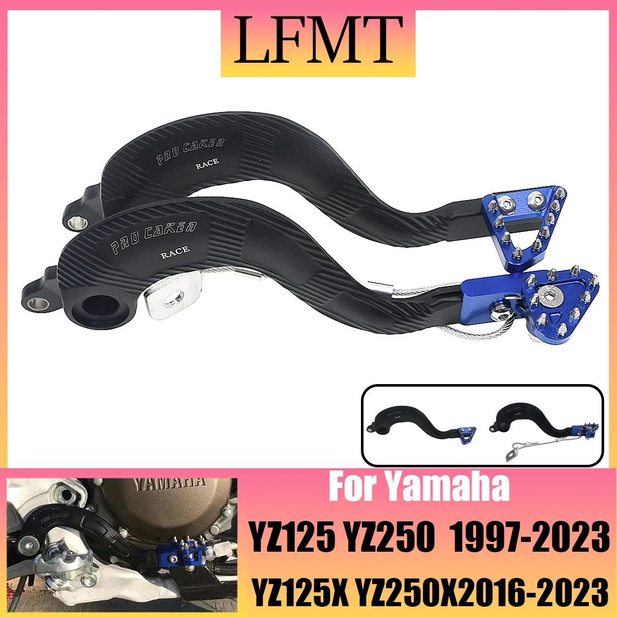 

For Yamaha YZ250F YZ400F YZ426F YZ450F WR250F WR400F WR426F YZ125 YZ125X YZ250 YZ250X WR450F 01-2023 CNC Rear Brake Pedal Lever