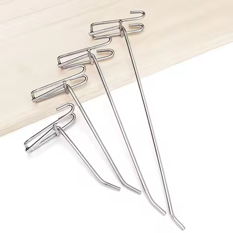 10pcs 5-25cm Screen Hooks Supermarket Stainless Steel Grid Hooks 3.2mm Thickness Wire Mesh Hanging Hooks For Screen Grid
