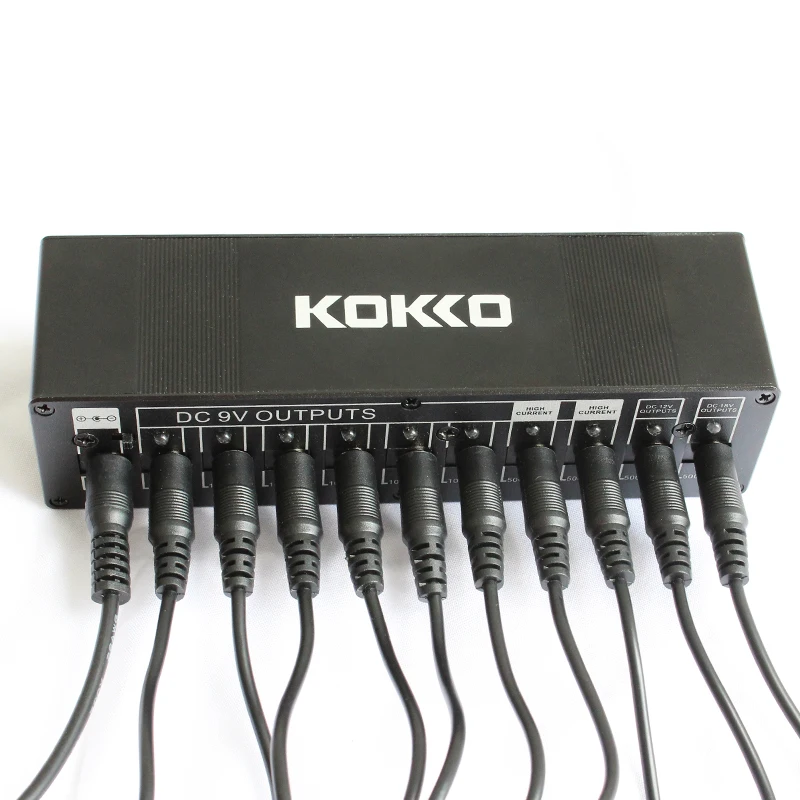 KOKKO Power Supply for Guitar Effect Pedal 10 Isolated DC Output for 9V 12V 18V Protection Guitar Pedal Power