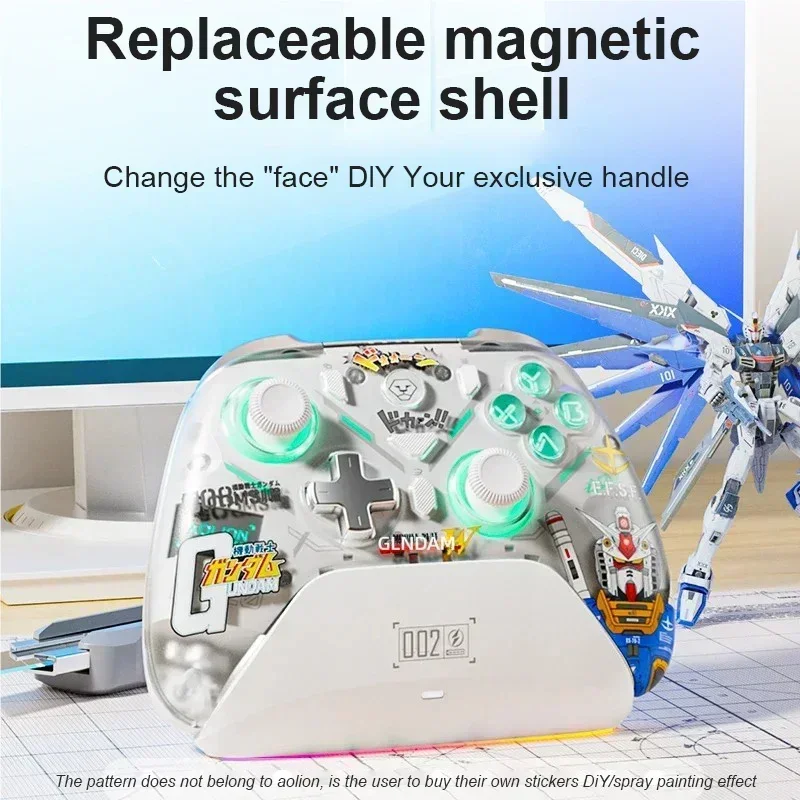 عصا التحكم Aolion K20 TMR للتبديل 2/Switch RGB وحدة تحكم الألعاب اللاسلكية مع جهاز شحن قاعة الألعاب الزناد للكمبيوتر/الهاتف