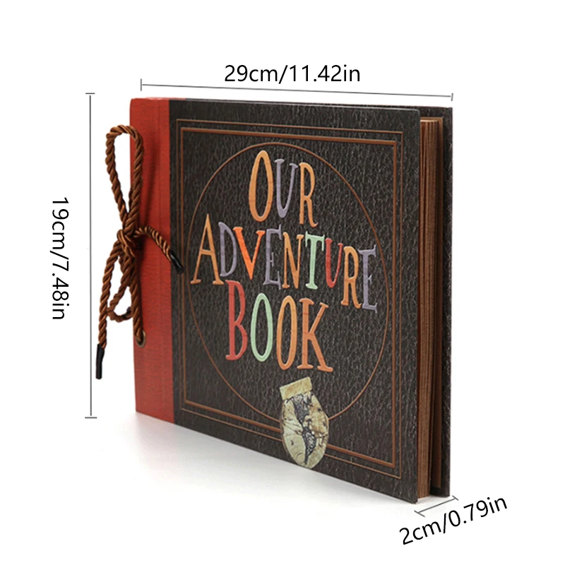 Our Adventure Book Travel Diary Photo Book,Scrapbook, Photo Album,Retro Style Travel Souvenir, Vintage Guestbook DIY Anniversary