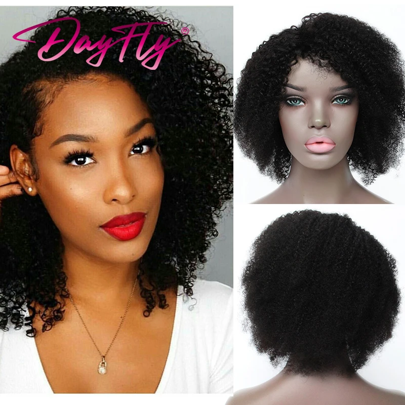 Short Blonde Wig Curly Human Hair Wig For Women Brazilian Hair Kinky Curly Wig With Bangs T1B 27 30 99j 180%D Machine Made Wigs