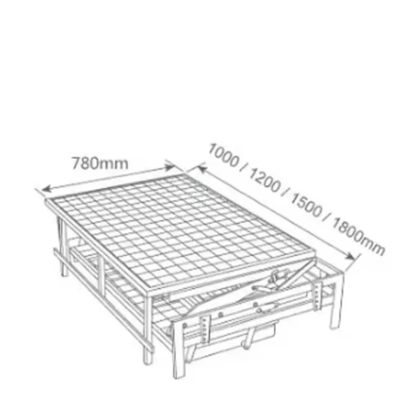 Multifunctional three-fold flipped sofa bed frame, hidden folding bed hardware accessories, sofa iron frame furniture