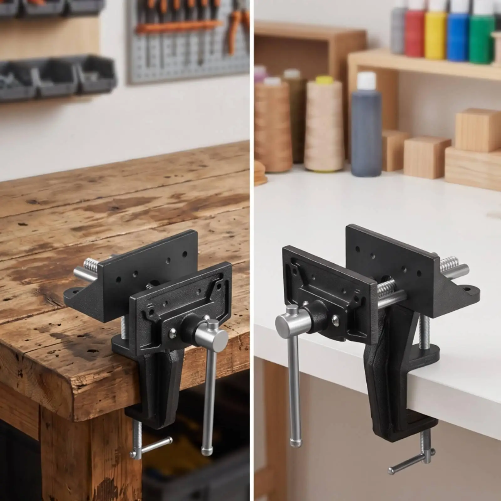 Steel Bench Vise with Wide Jaw Opening 130mm Heavy Duty Workbench Clamp Tool for Repair