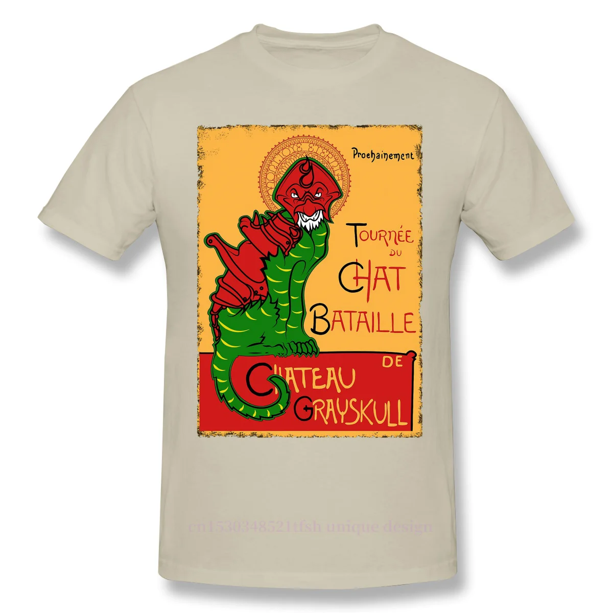 Camiseta clásica de Anime He-Man y los maestros del universo para hombre, camiseta única de algodón con cuello redondo, Chat Bataille, novedad de 2021