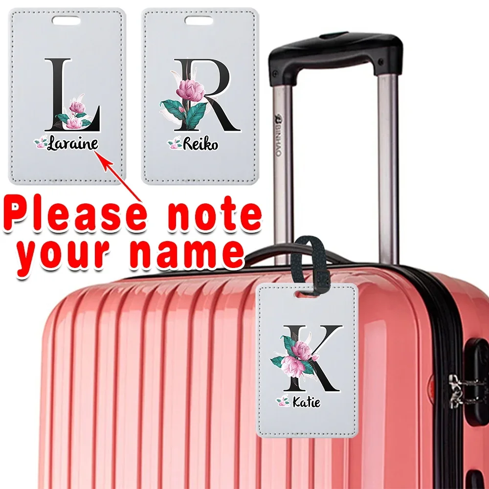 

Customized Name PU Luggage Suitcase Tag Label Identifier Baggage Cover ID Handbag Address Cover Protector Travel Essentials DIY