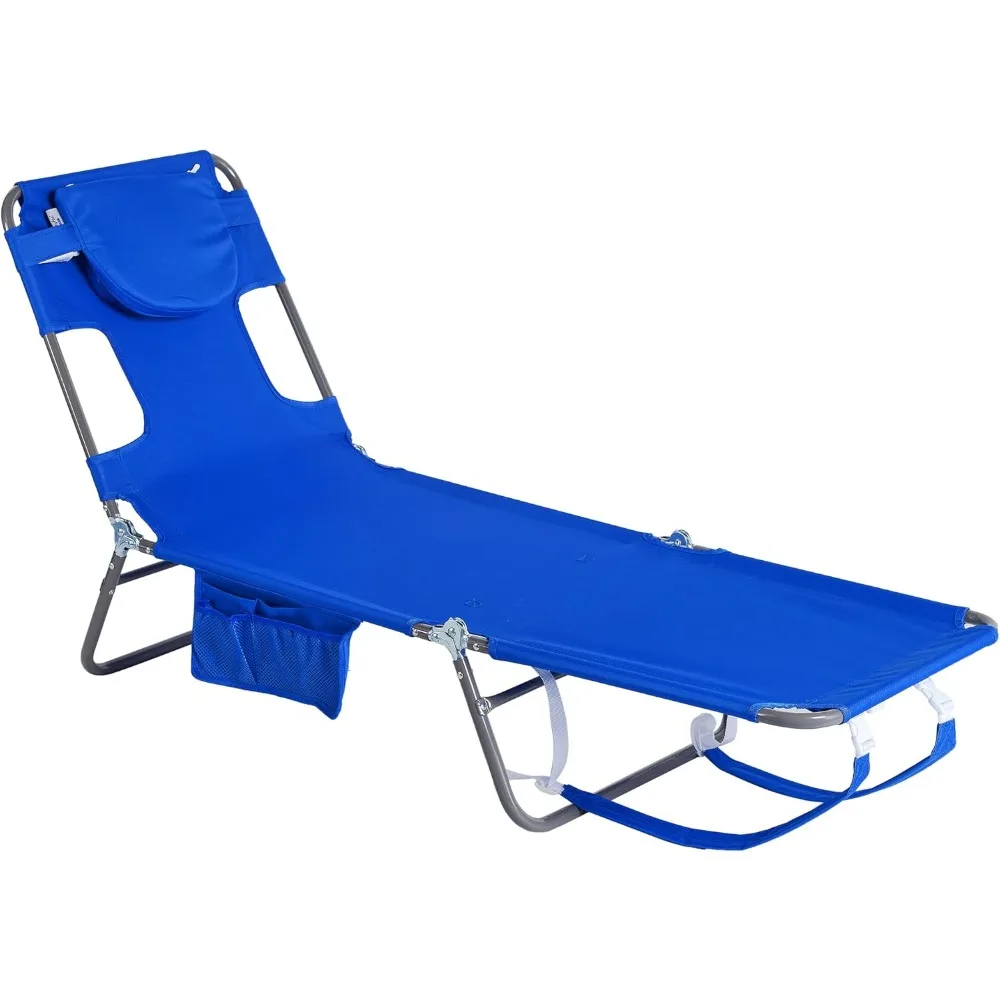 

SunnyFeel Beach Lounge Chair, Backpack Reclining Beach Chairs Lay Flat, Face Down Tanning Chair, Folding Camping Chairs Portable