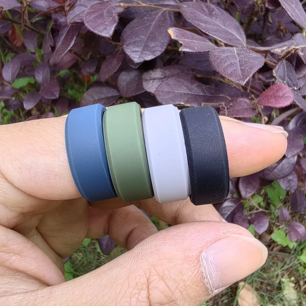 4 teile/satz Atmungsaktive Komfort Silikon Ring Geschenk Für Männer Männlich Junge Vater Sport Sportlichen Schmuck Täglichen Outdoor Arbeiten Laufen – Detail 6