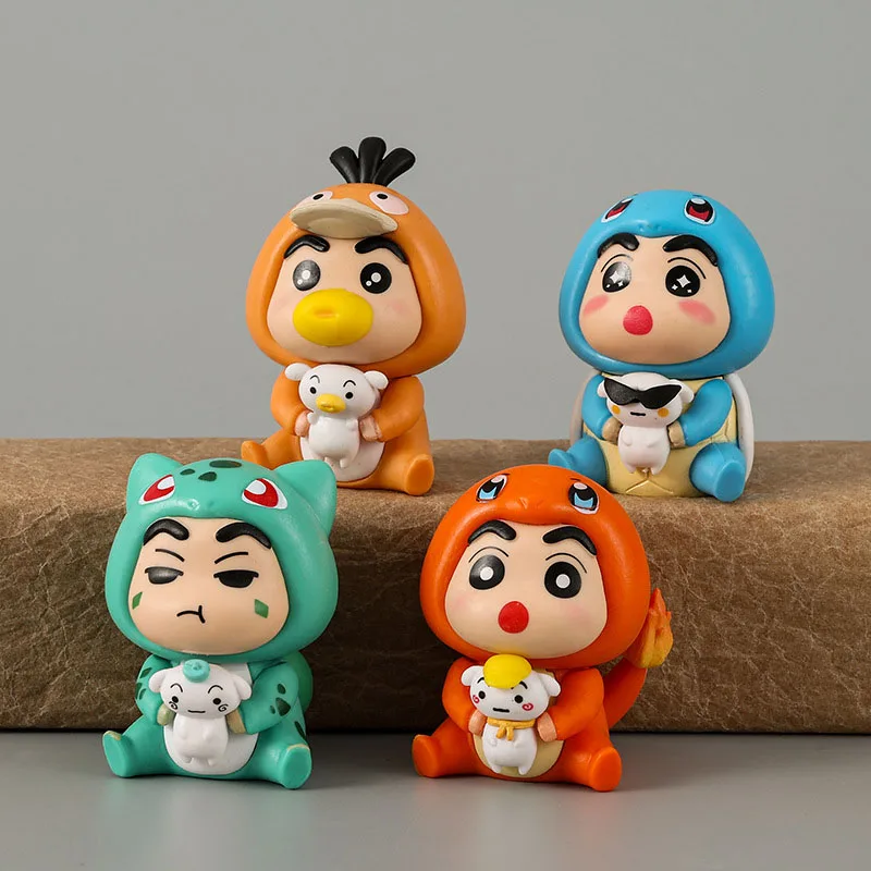 Kawaii 6 Stück/Set Crayon Shin-chan COS Pokect Monster Charmander Bulbasaur Squirtle Anime Figur Puppe Modell Spielzeug Schnelle Lieferung – Detail 4