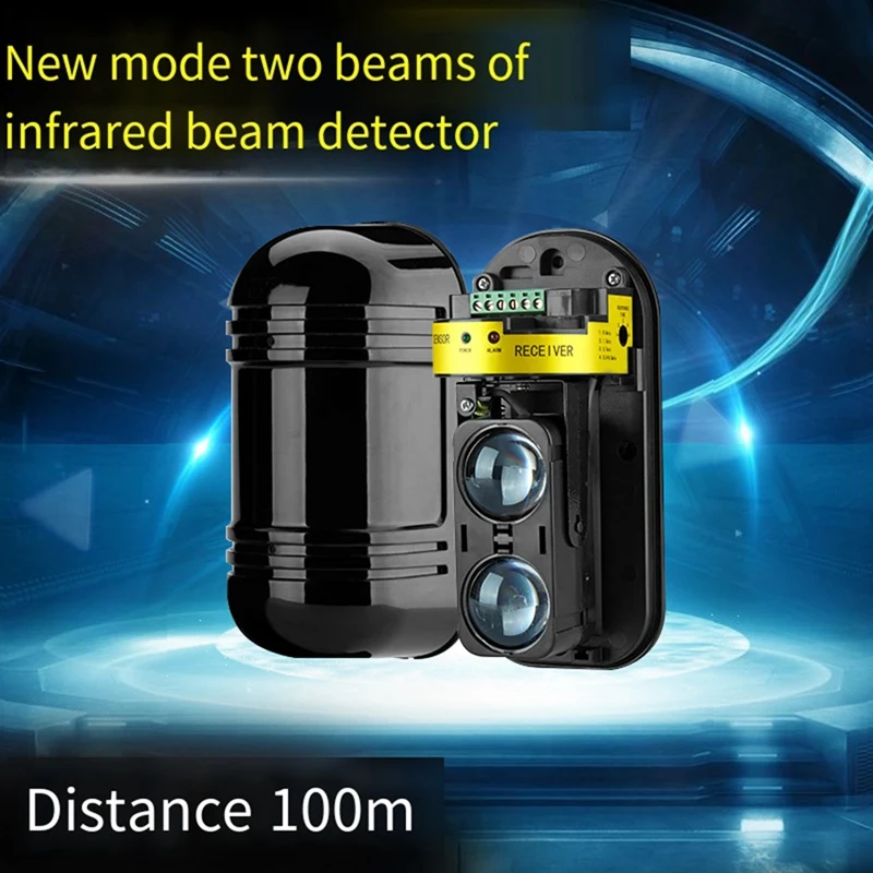 Rainproof Wireless 2 Beams Infrared Sensor Detector Alarm 100M Detect Distance For GSM Wifi Home Burglar System