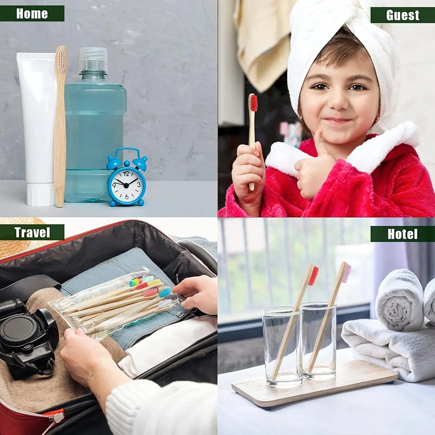 فرشاة أسنان من خشب البامبو الطبيعي ، شعيرات ناعمة ، فرشاة أسنان من الألياف ، منتجات العناية بالفم ، بيع بالجملة ، 50 أو 50 أو