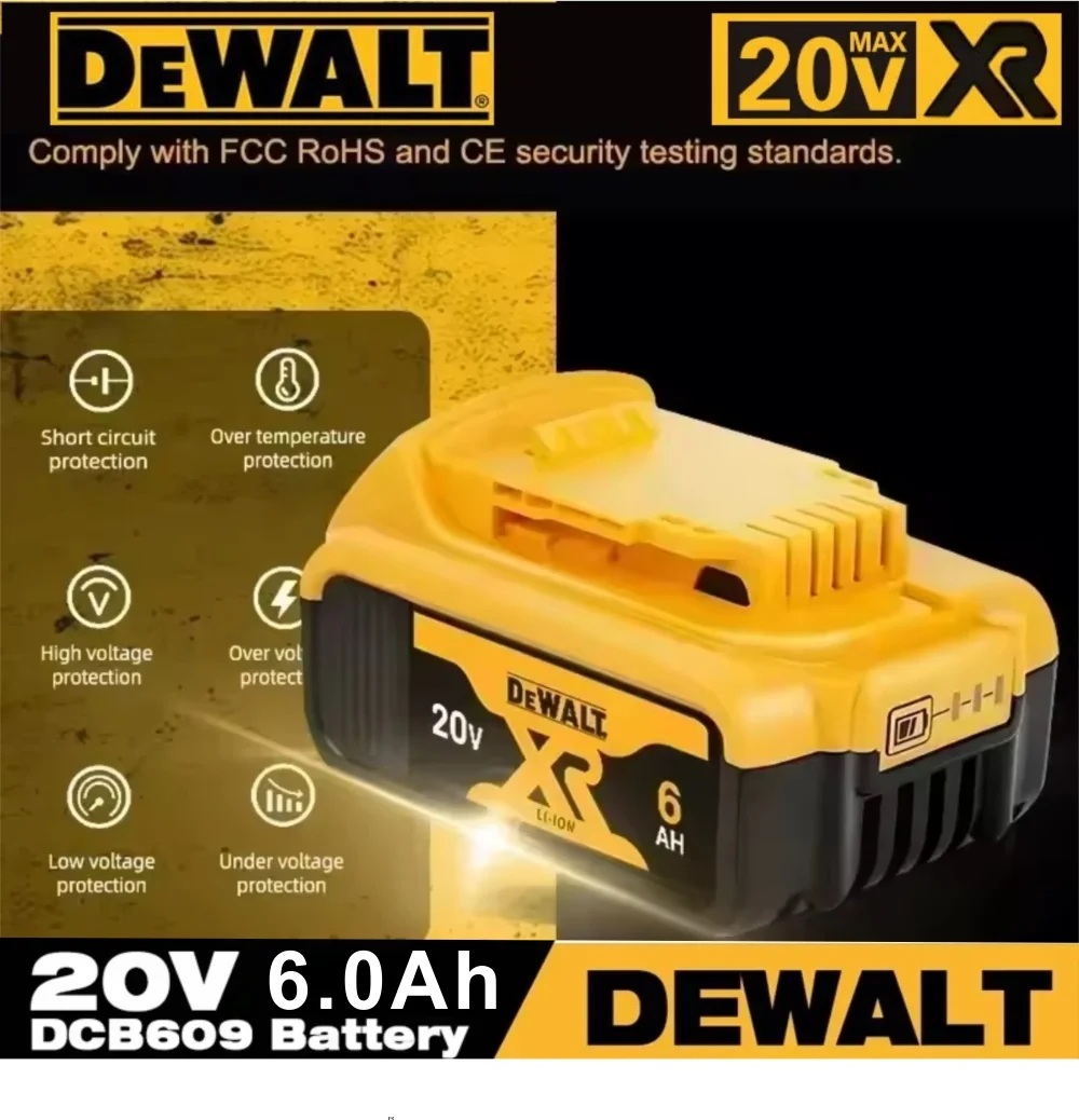 

Оригинальный аккумулятор DeWalt 2025 20 В, 6000 мАч, сменный DCD887 DCD805 DCF860 DCD796 DCG406 DCF880 DCF512 DCD805, аккумулятор для электроинструмента