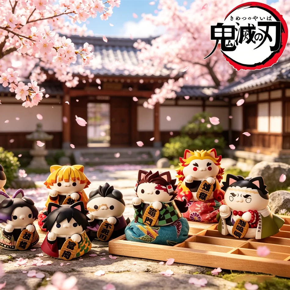 

1-8PCS Anime Demon Slayer Figures Doll Lucky Cat Series Blind Box Mini Figurine Warrior Action Figure Model Toy Gifts