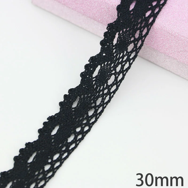 (5 Meters/roll) Black Cotton Embroidery Hollow Out Ribbon Fabric Decoration DIY Decorative Sewing Handmade Craft Materials