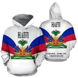 Hoodies Haiti Flag Emblem 3D Print Sweatshirts Boy Girl Unisex Hooded Fashion Oversize Sweatshirts kids long sleeves Tracksuit