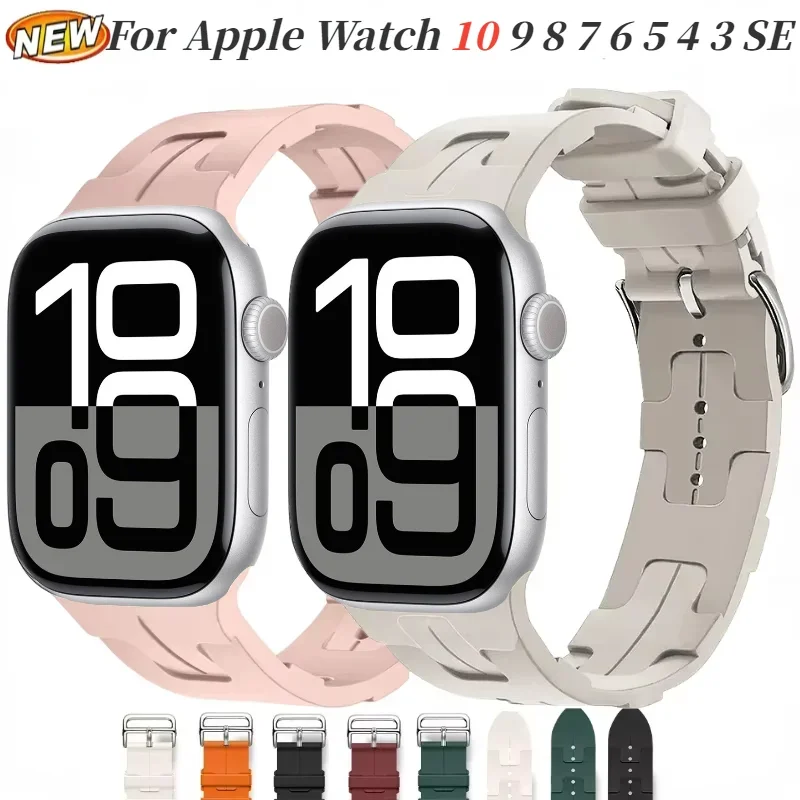 

Силиконовый ремешок для Apple Watch Ultra 2 49 мм 10 9 8 7 46 мм 45 мм 41 мм Мягкий браслет iWatch series 6 5 4 3 SE 44 мм 42 мм 40 мм 38 мм