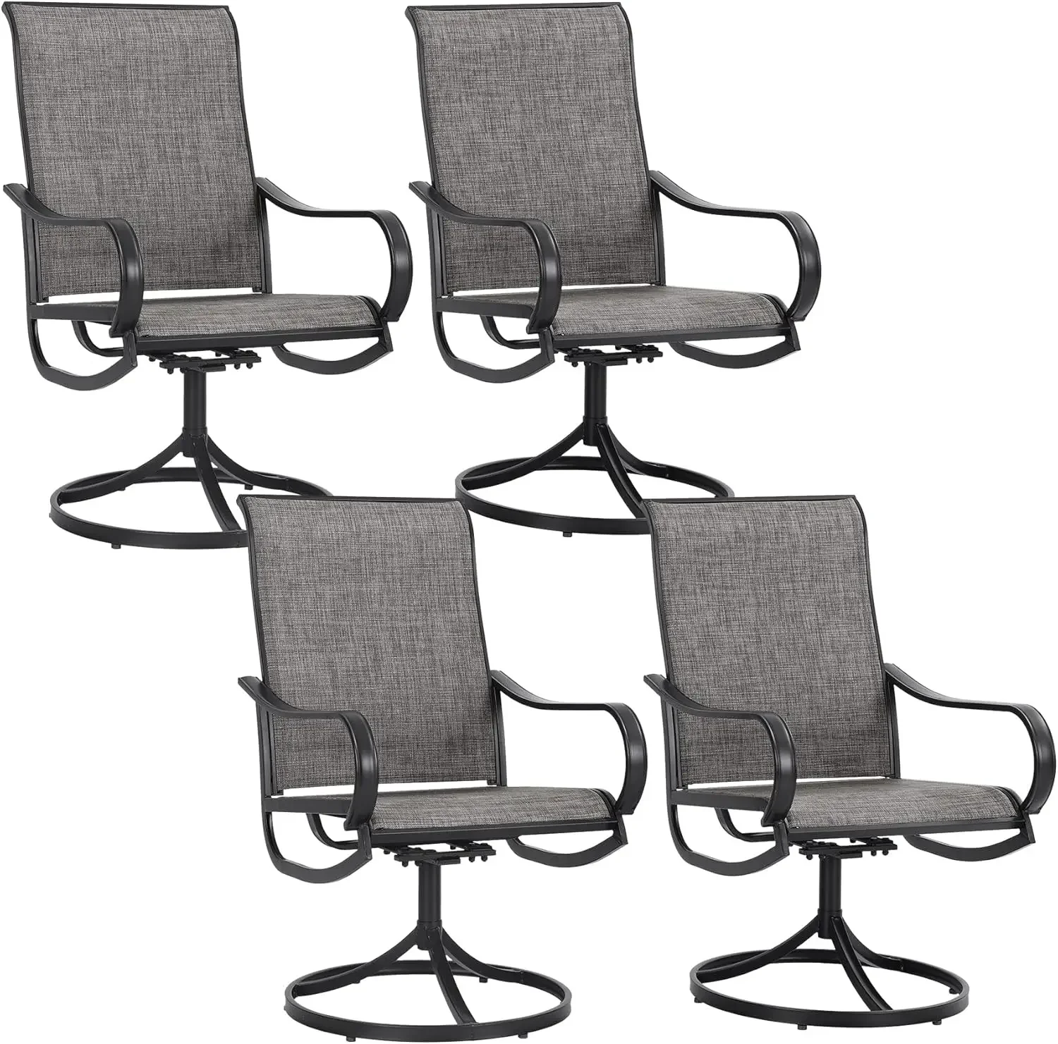 Patio Chairs Patio Dining Chairs Set of 4 Swivel Patio Chairs Textilene High Back Support 300lbs