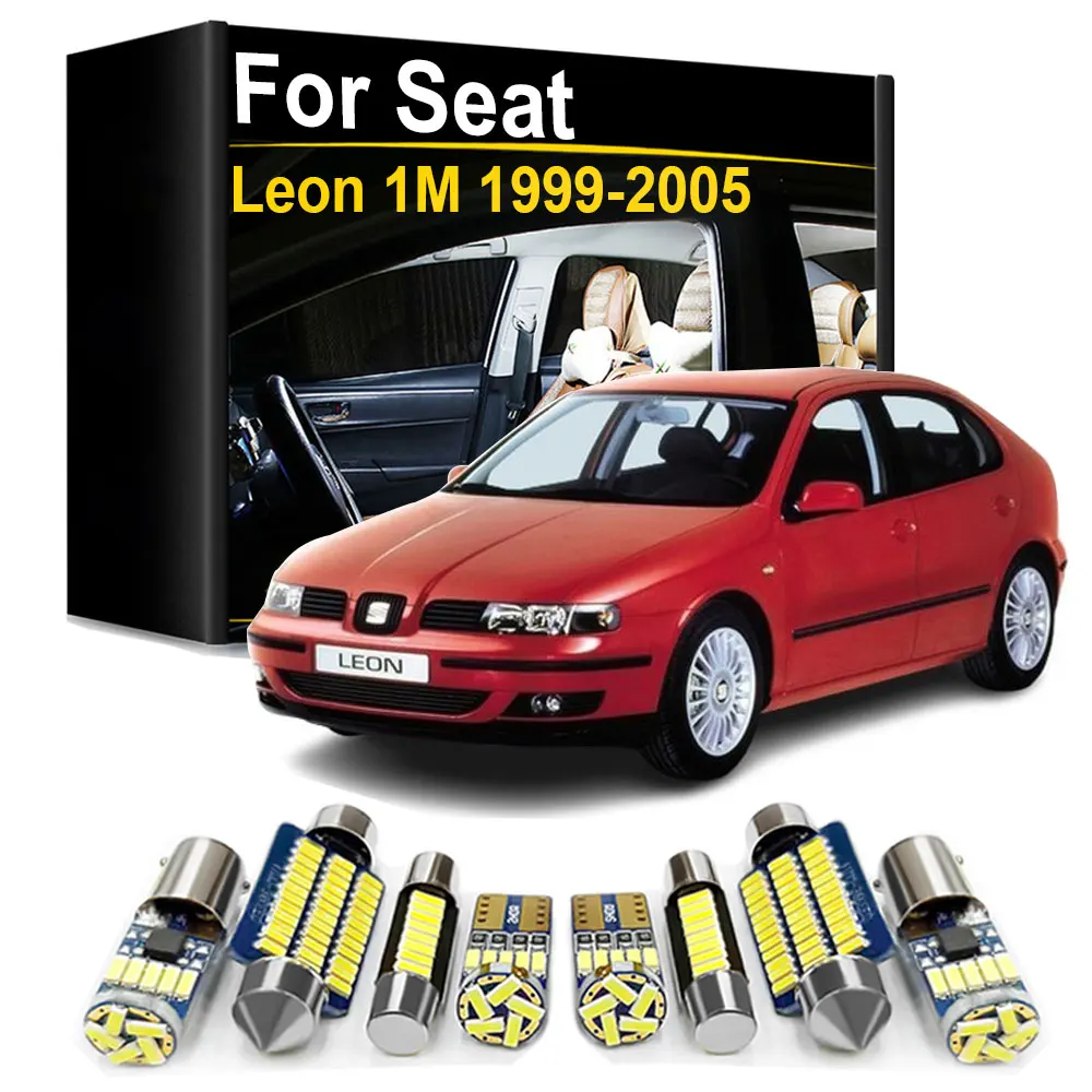 14Pcs Canbus Error Free For Seat Leon MK1 1M 1999 2000 2001 2002 2003 2004 2005 LED Bulb Interior Dome Map Door Light Kit