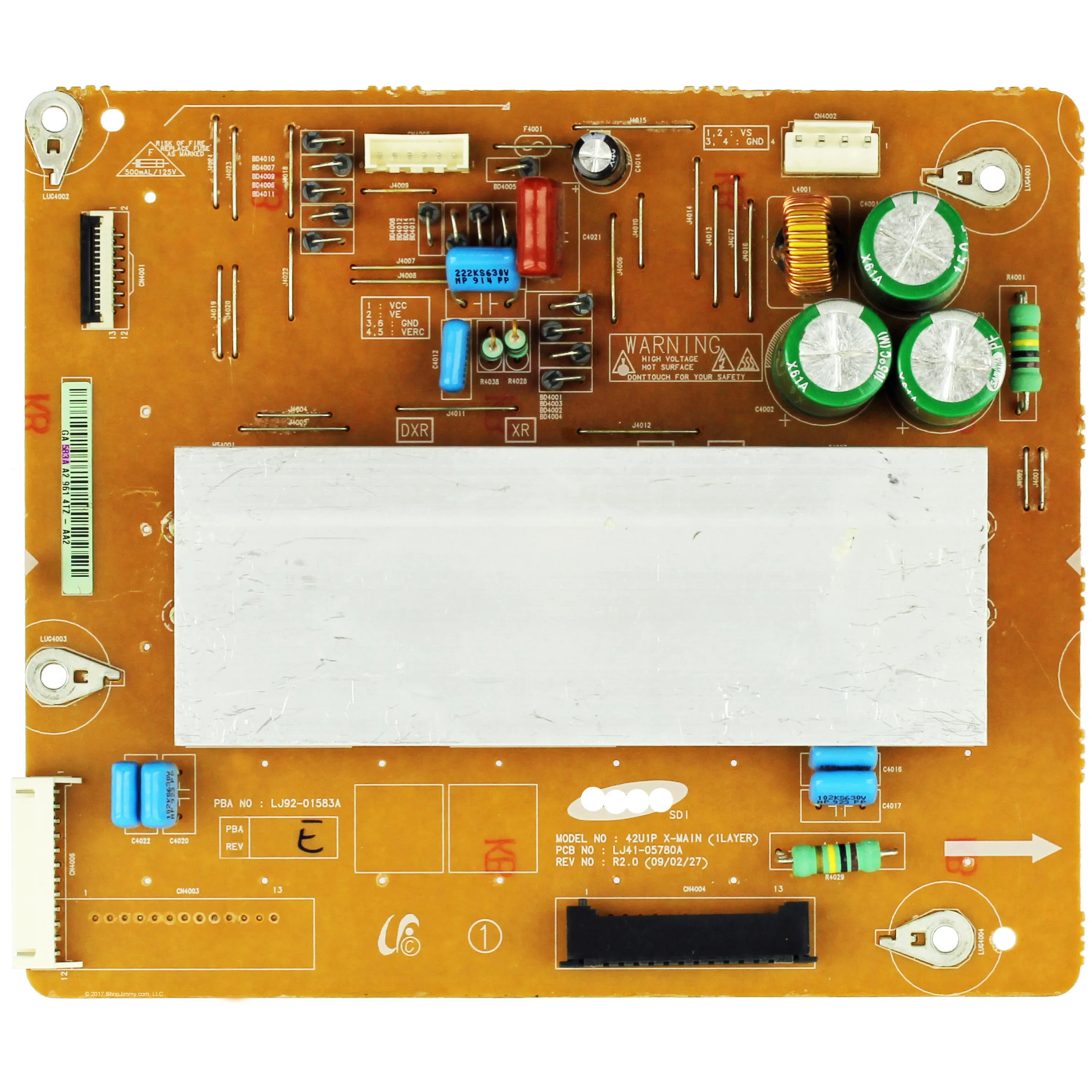 

Genuine Original Plasma TV LJ41-05780A LJ92-01583A Z/X-Main Board is for PN42B430P2DXZA PN42B450B1DXZA S42AX-YB07 / S42AX-YD11