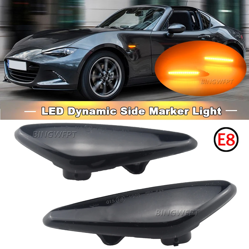 Dynamic LED Turn Signal Mirror Lamp Indicator Side Marker Light For Mazda 5 CW 6 GH MX-5 ND RX-8 For Fiat 124 Spider Abarth