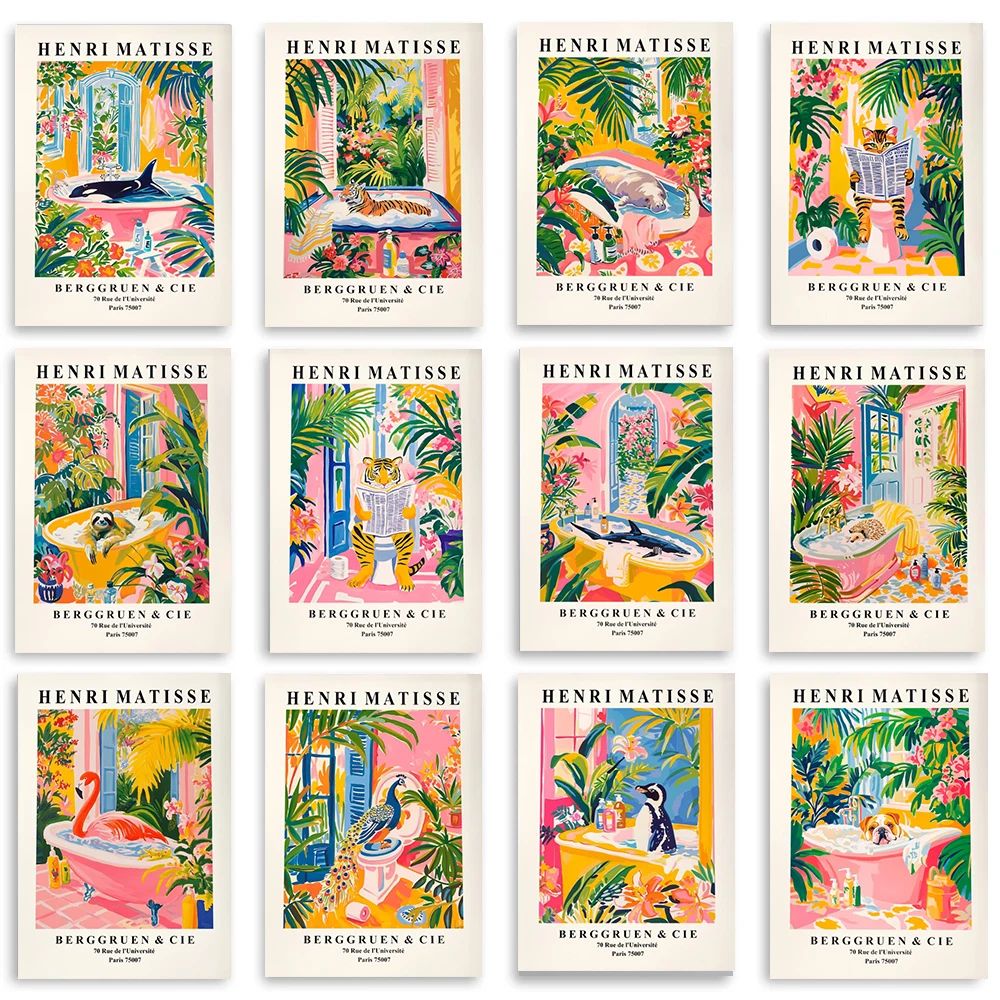 

Деревья в ванне, художественные постеры Лай, принты Матисса, декоративные картины, принты животных, украшения для стен дома, безрамные