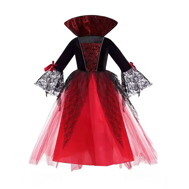 Schattige kinderen jaren '60 meisjes jongens vintage vampier jurk Halloween schurk kostuum spelen tovenaar kleding kind alle Saint's Day pompoen outfit