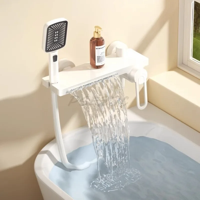 Bathtub Specific Faucet Hot and Cold Water Mixing Valve Wall Outlet Showerhead Set Bathroom Surface Mounted Shower Waterfall