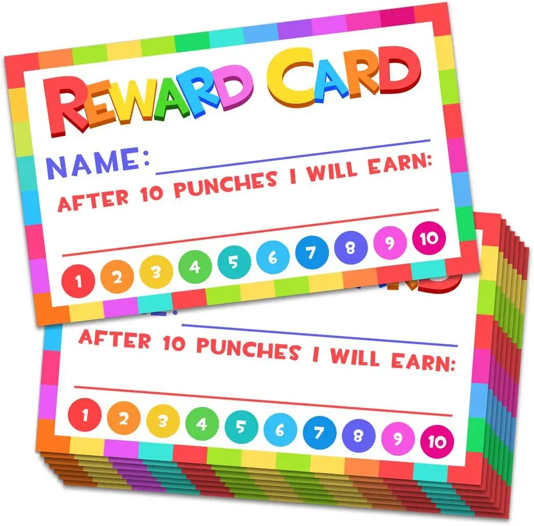 50Sheets Reward Point Punch Card Creative Interactive Growth Record Tools Children Good Habit Cultivation Supplies Praise Card