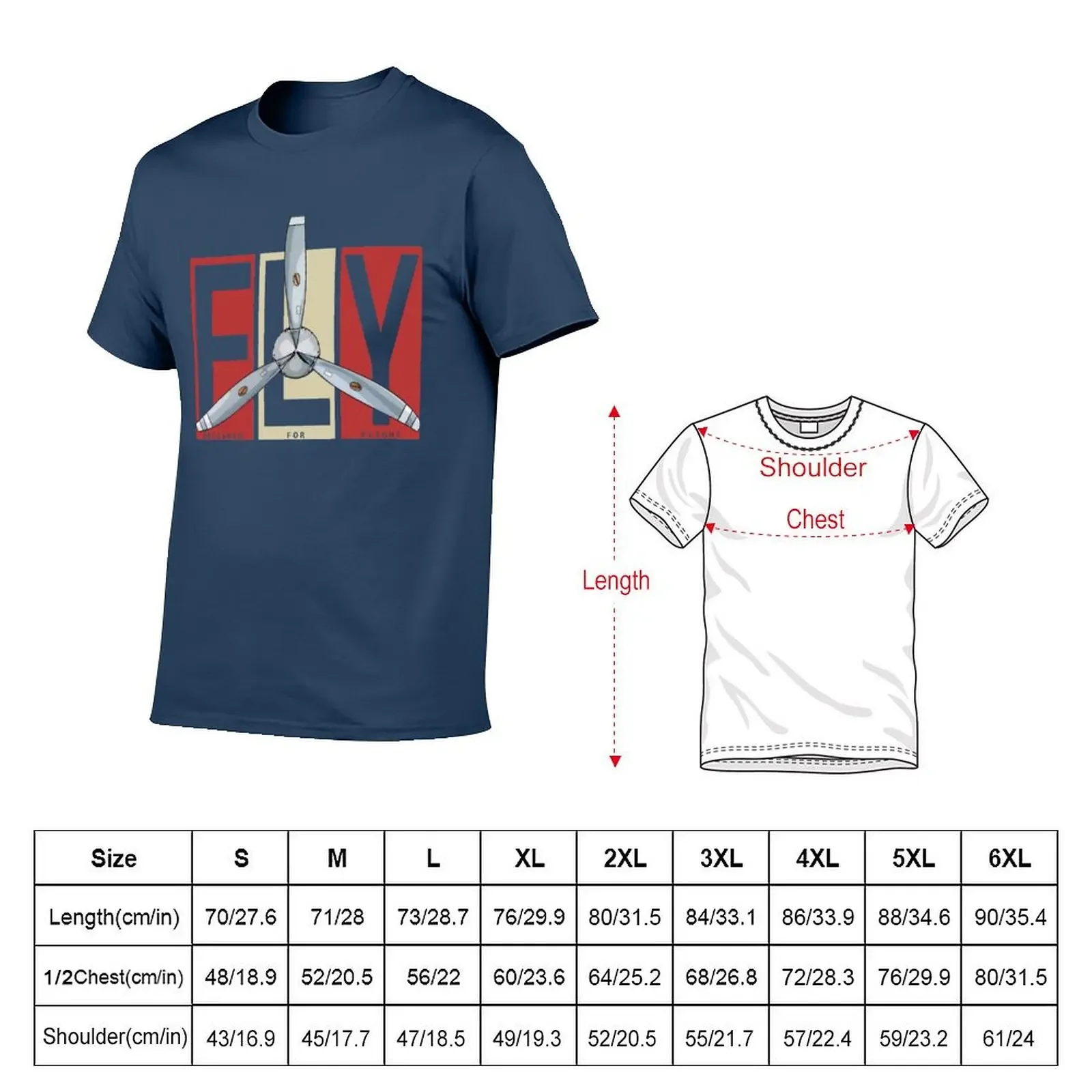 FLY Propeller Retro Designed For Flight Design T-shirt oversizeds Blouse men clothing