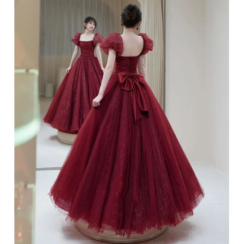 Toast Dress Bride 2024 Summer New Escape Princess Wedding Engagement Light Luxury Luxury High Sense Banquet Evening Dress Girl