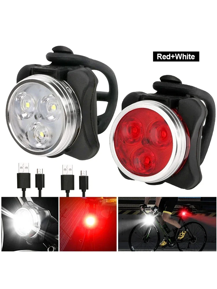 AliExpress USB Charging Bicycle Light Set LED Head Front Lamp Rear Tail Light Waterproof Super Bright Cycling