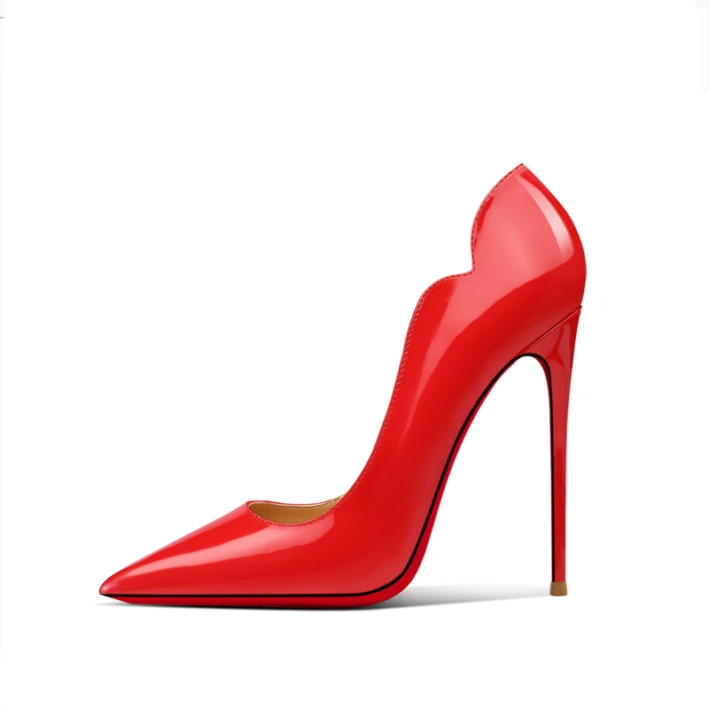 Red curved edge 12cm
