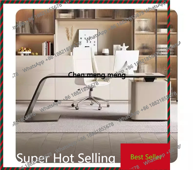 F182Plug Boss Desk Luxury Wall Organizer Computer Chair Decoration Table Sideboard Design Secretária Executiva Office Furniture