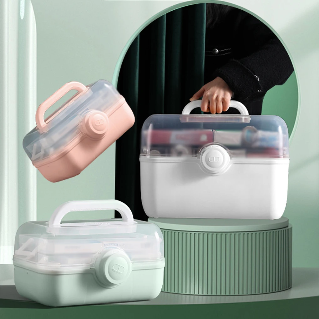 

Medicine Box Organizer First Storage Aid Chest Container Capacity