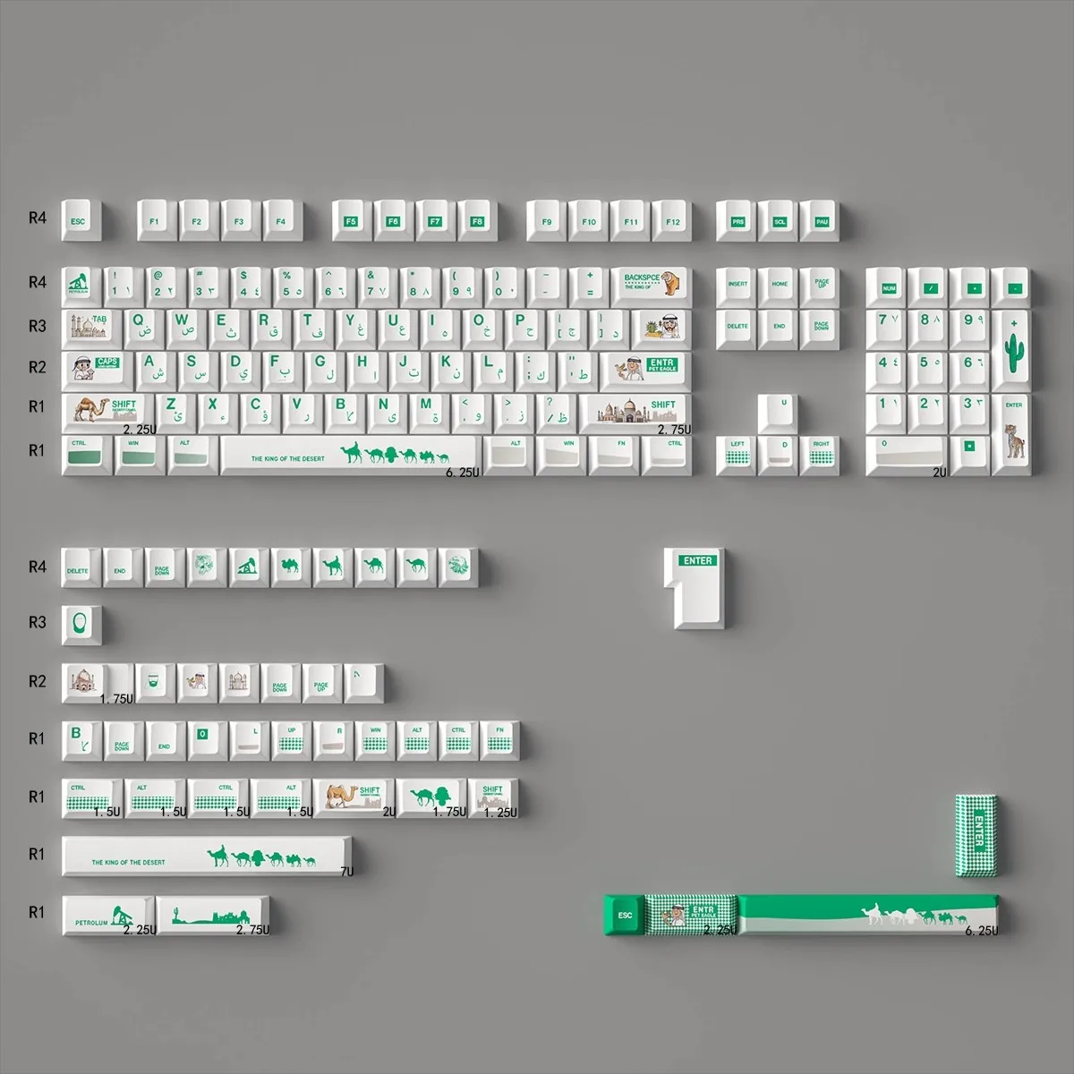 Dubai Theme Mechanical Keyboard 148 Keycap PBT Thermal Sublimation Cherry Profile Key Cap for Wooting MADLIONS Gamer Accessories