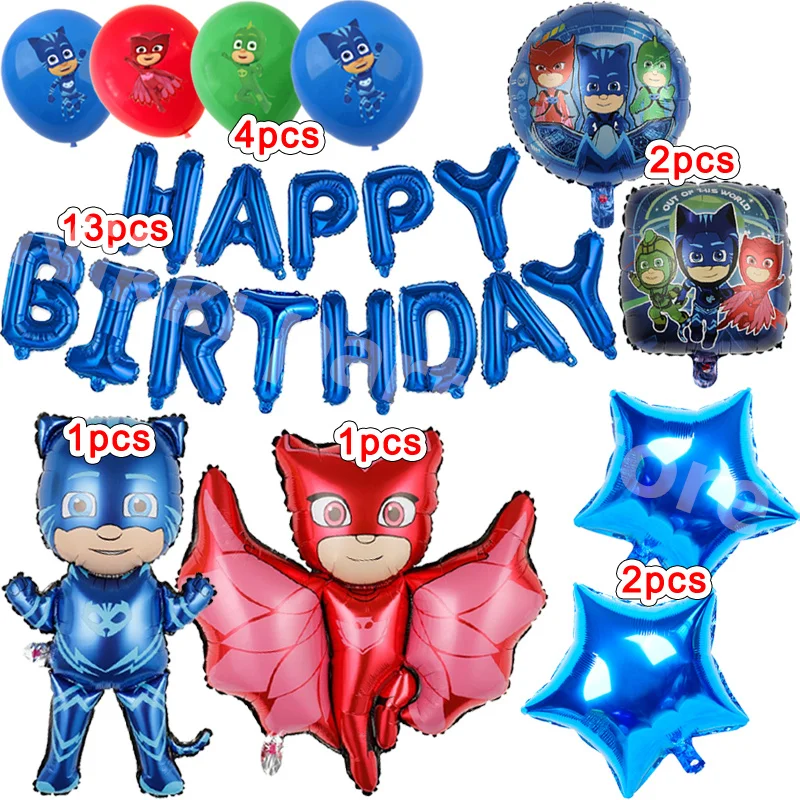 Pj Masker Ballonnen Folie Ballon Cartoon Kat Jongen Gelukkige Verjaardag Decoratie Latex Ballon Feestartikelen Feestartikelen Geschenken Speelgoed ﻿