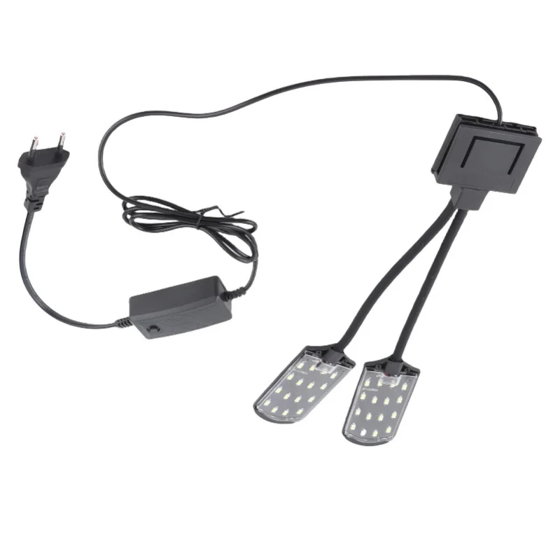 

Светильник для аквариума AC220V 10W с 32 светодиодами, двухсторонний, гибкий, с регулируемым углом освещения, белый, портативный