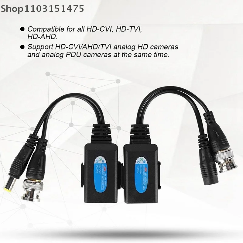 1 para CCTV Coax BNC Video Power Balun Transceiver do złącza CAT5e 6 RJ45