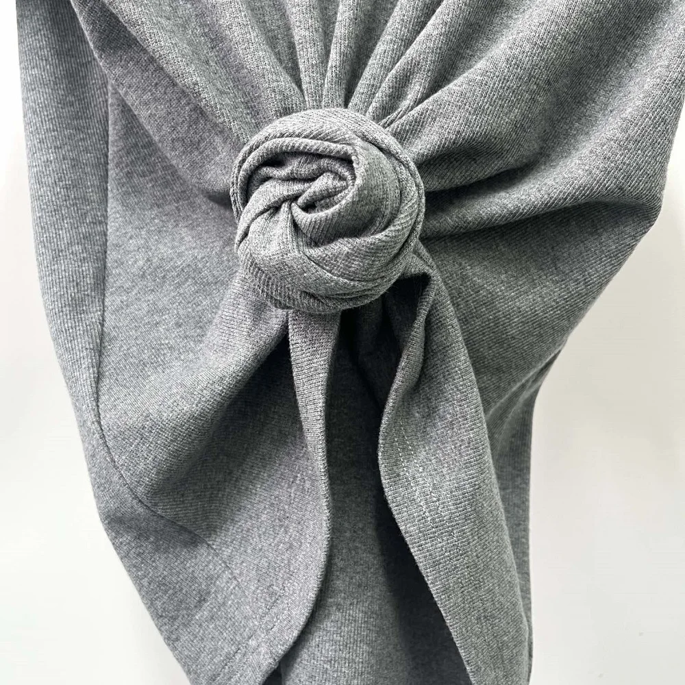 2026 Summer Women's Tops — Gray Pure Cotton Cable-Knit T-Shirt | Women's Clothing, Polo Style, Y2K-Inspired, New Pullover bra