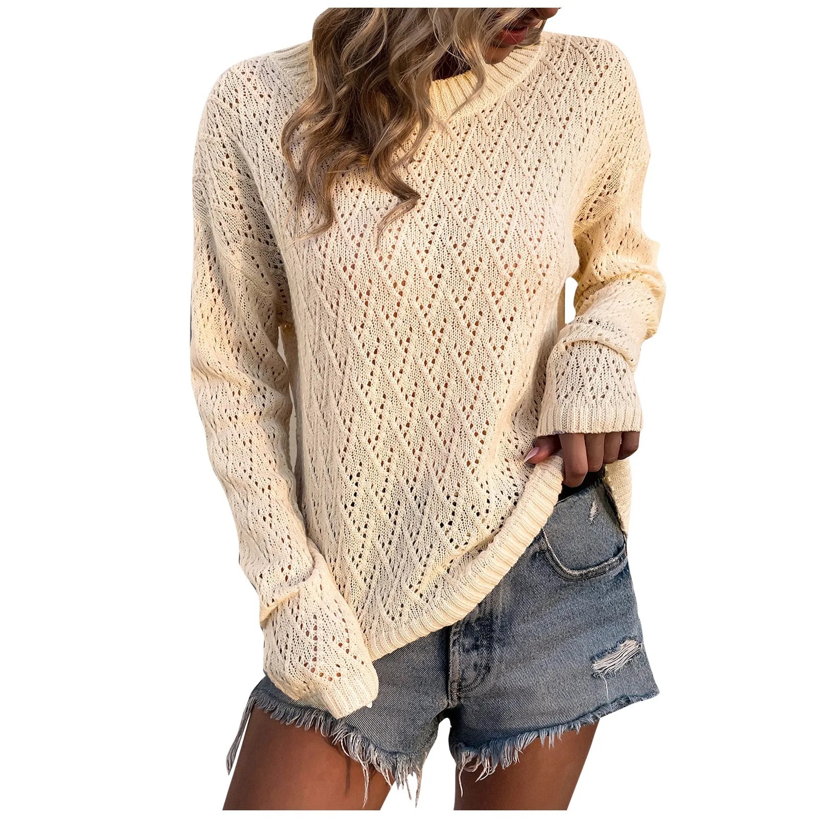 Women\'s Casual Fashion 2022 Long Sleeved Knitting Solid Color Sweater Top Women\'s sweater korean fashion y2k clothes 2024