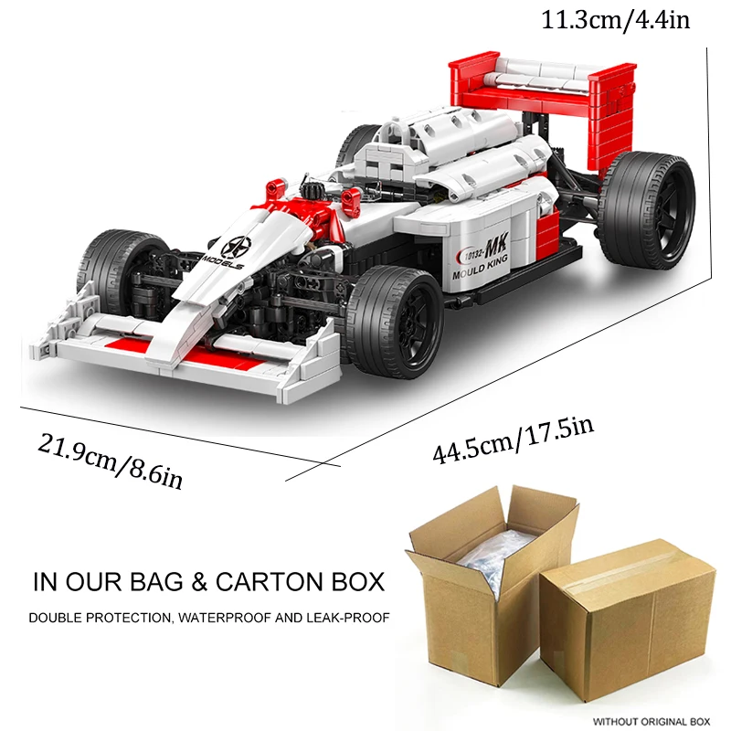 MOULD KING 10132 Technisches Rennwagen-Gebäude Brock The MP414 Formel F1 Rennfahrzeug Ziegelpuzzle-Spielzeug für Kinder Weihnachtsgeschenk