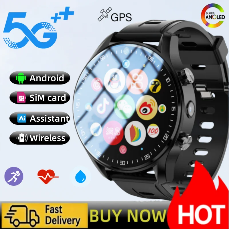 

Новые умные часы с двумя камерами и видеовызовом 4G, система Android, SIM-карта, хранилище 128 ГБ, Wi-Fi, GPS, водонепроницаемые, Ai, Play Store