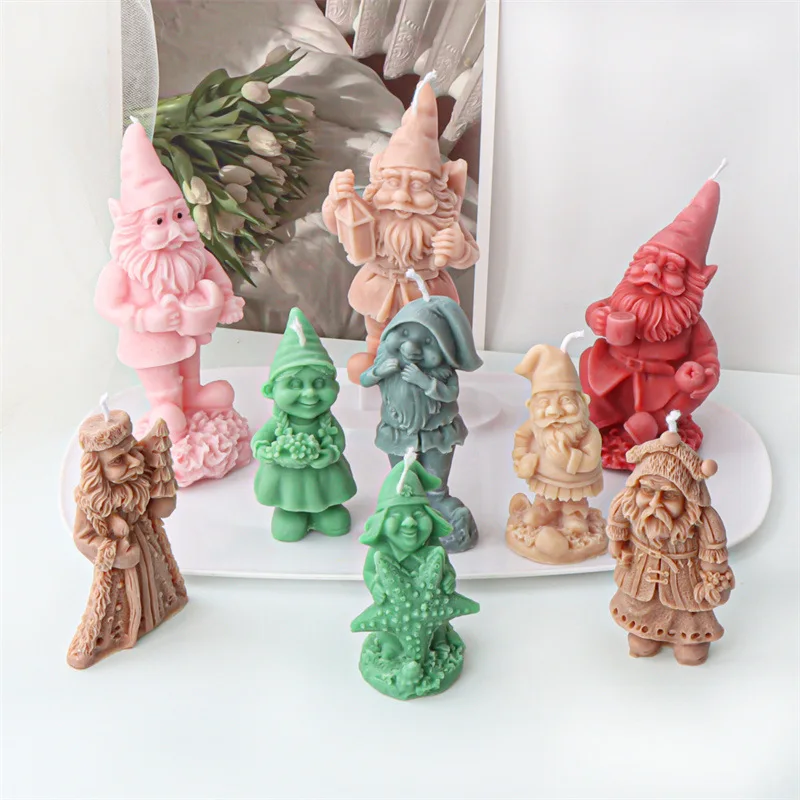 

Santa Claus Dwarf Silicone Mold Gypsum form DIY Handmade Plaster Candle Ornaments Handicrafts Mold Hand Gift Making Kitchen Tool