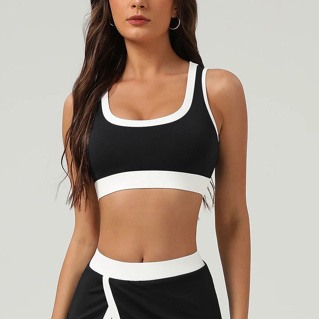 Frauen Kontrast Farbe Elastische Fitness Gym Training Yoga Gepolsterte Top Kleidung Casual Outdoor Workout Sport Bh